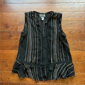 Michael Stars Black Top with Gold and Purple Accents